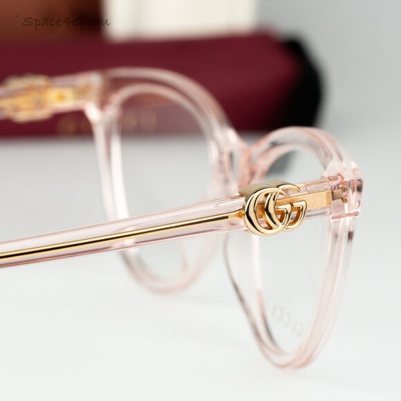 Gucci Women Eyeglasses Transparent Pink Demo Cat Eye GG1179O 007 BRAND NEW - Picture 5 of 9